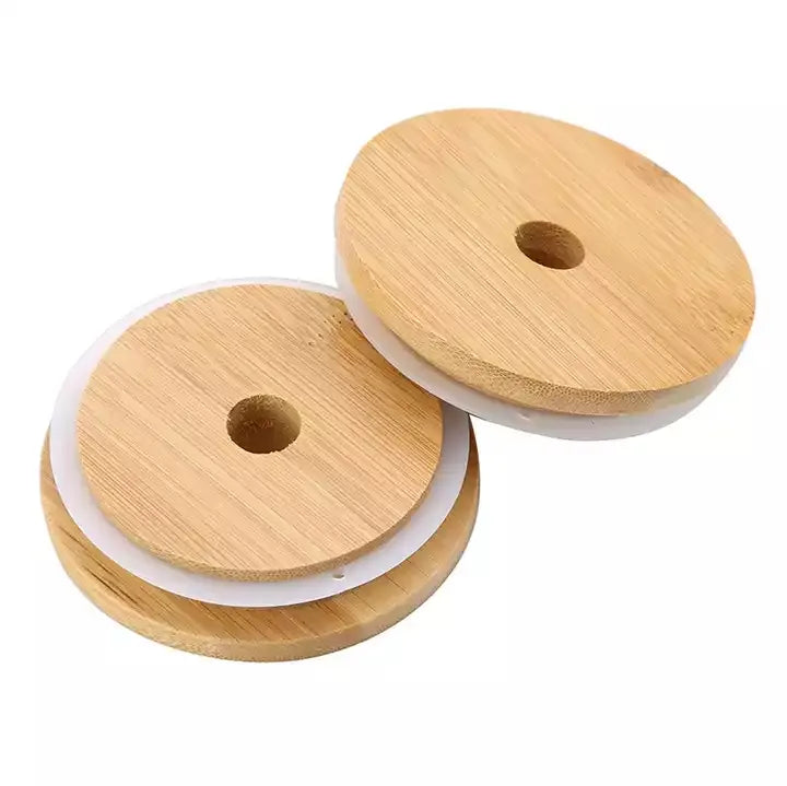 24 qty bamboo lids for beer cans or soda cans 12oz or 16oz Libby bulk 70mm