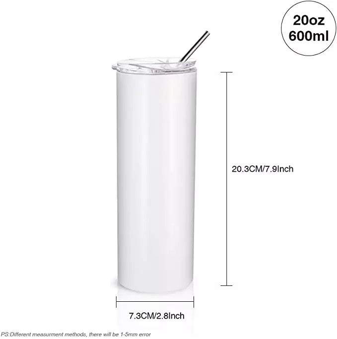 20oz STRAIGHT Sublimation Skinny Tumbler