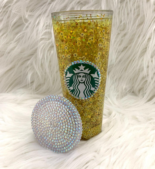 vaso de girasoles, 24oz Starbucks SnowGlobe Tumbler, Sunflower Starbucks snow globe, sun flower snow globe, Best seller, Starbucks cup