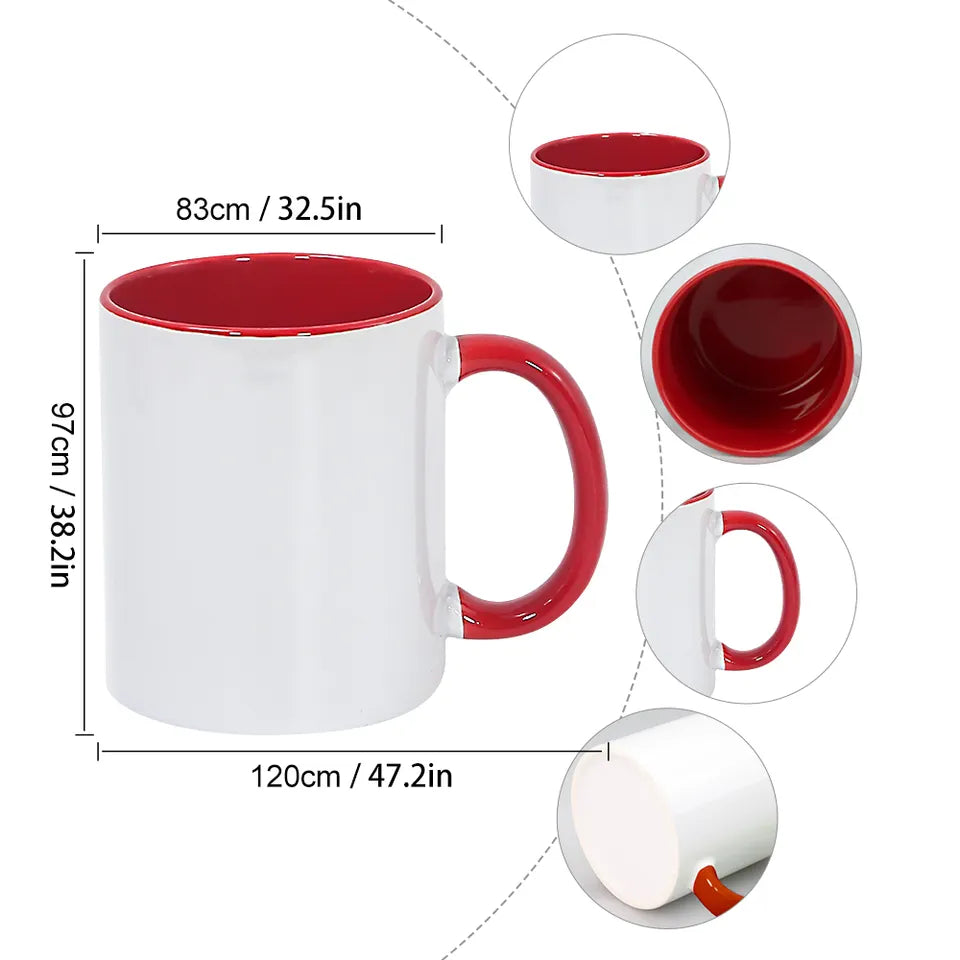 Sublimation 11oz Coffee Mugs Blanks, Two Tone Color